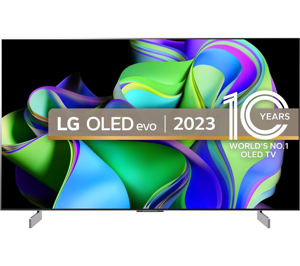 42" LG OLED42C34LA Smart 4K Ultra HD HDR OLED TV with Amazon Alexa, Silver/Grey