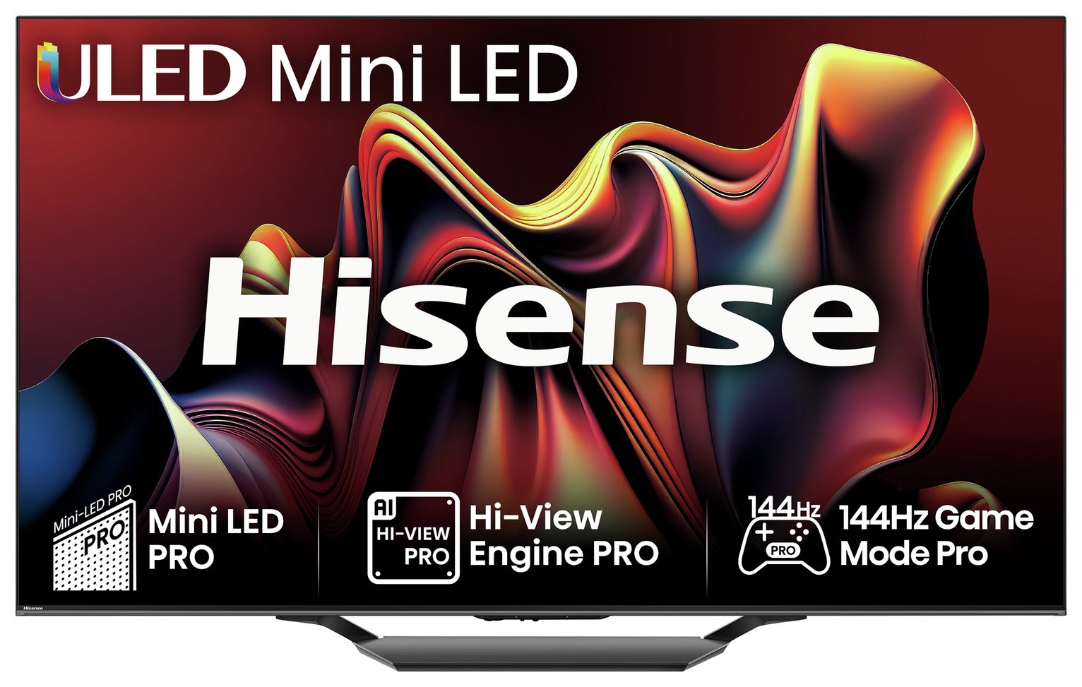 Hisense 55 In 55U7NQTUK Smart 4K UHD HDR Mini LED Freely TV