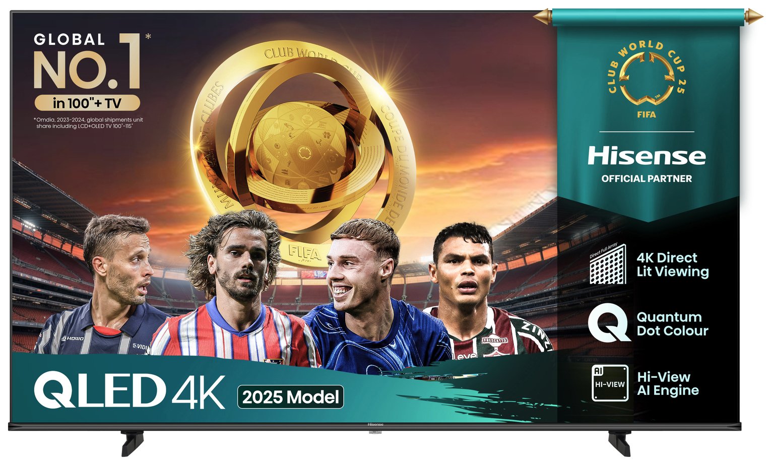 Hisense 55 Inch 55E7QTUK Pro Smart 4K UHD HDR QLED Freely TV