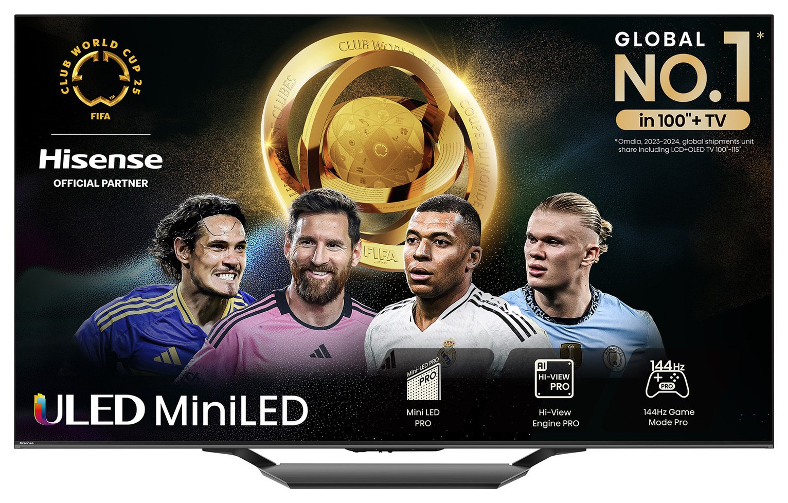 Hisense 65 In 65U7NQTUK Smart 4K UHD HDR Mini LED Freely TV