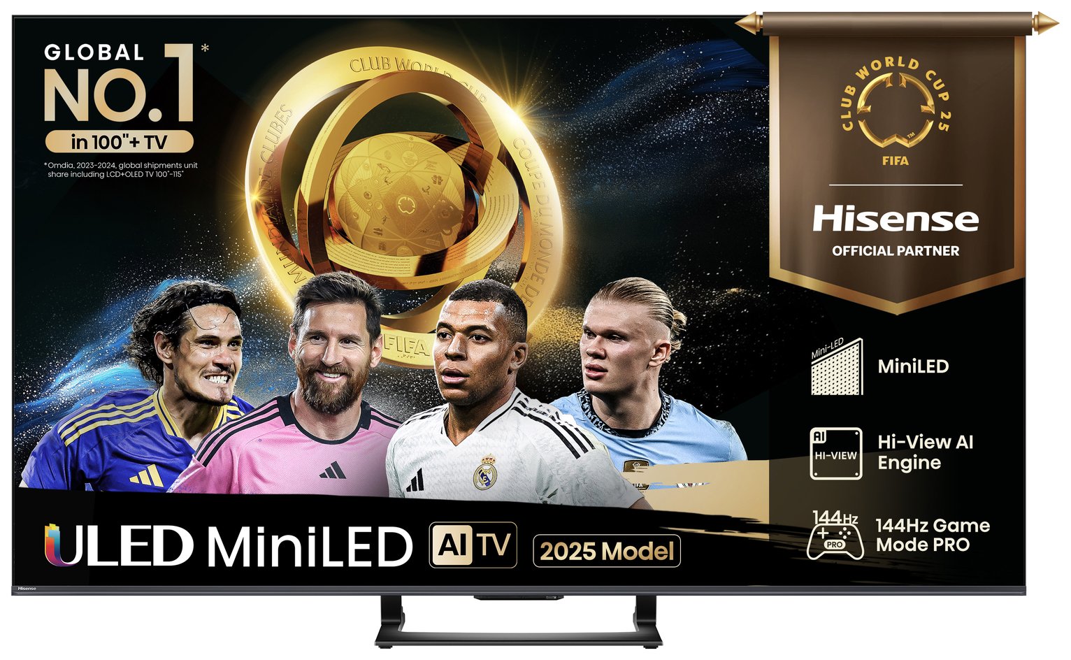 Hisense 75 Inch 75U7QTUK Smart 4K UHD HDR Mini LED Freely TV