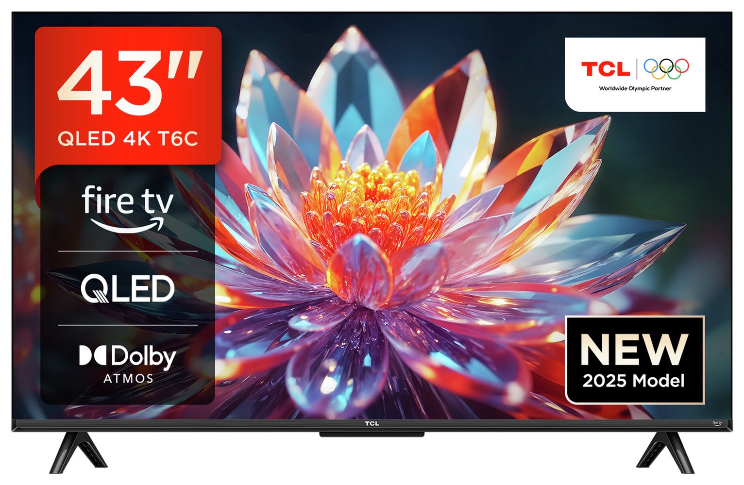 TCL 43 Inch 43T6C Smart 4K UHD HDR QLED Freely TV