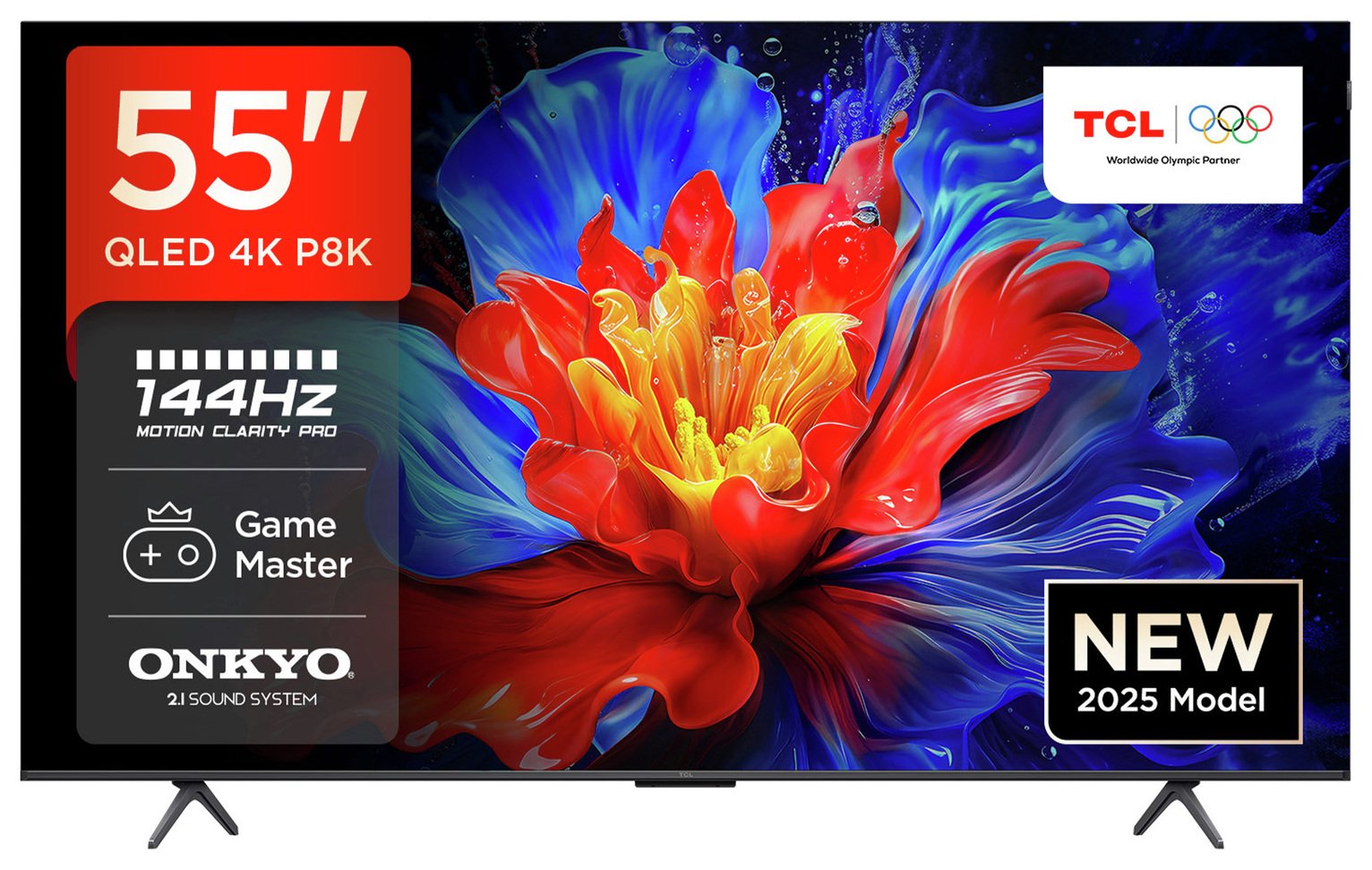 TCL 55 Inch 55P8K-UK Smart 4K Ultra HD HDR QLED TV